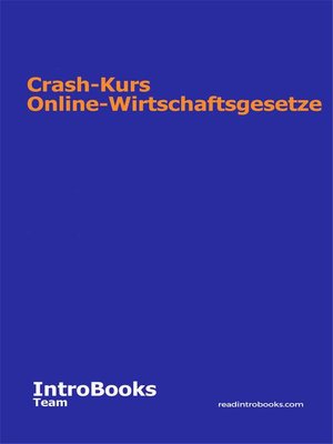 cover image of Crash-Kurs Online-Wirtschaftsgesetze